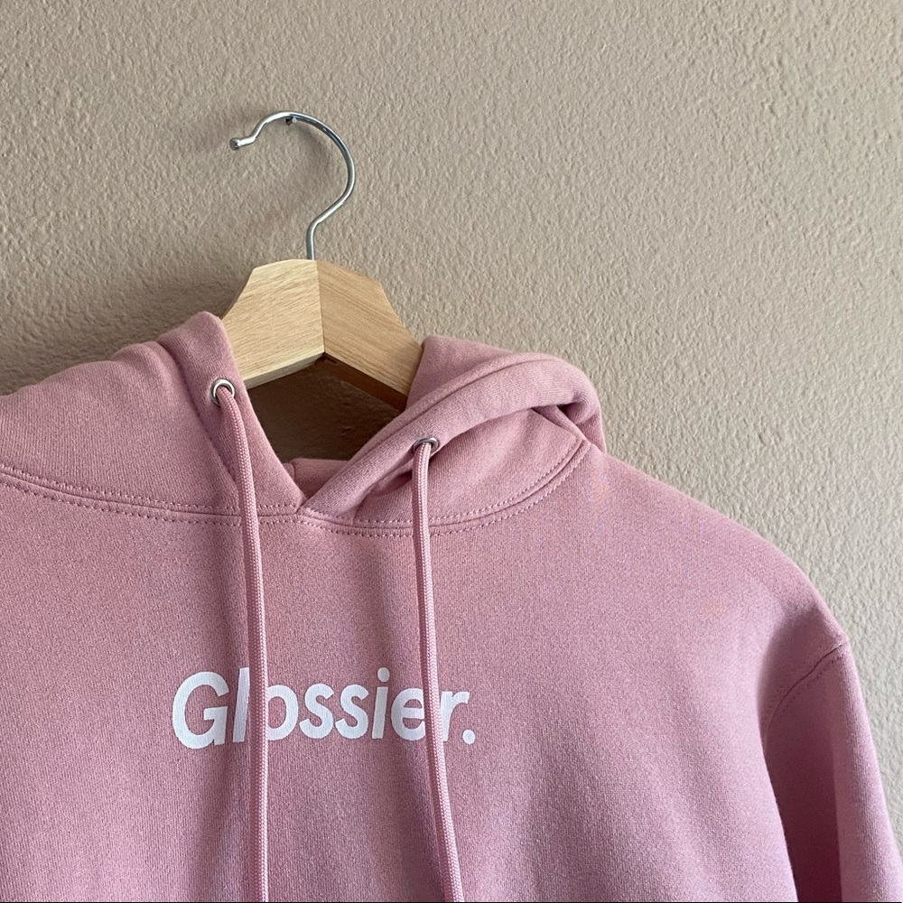 Glossier Pink Hoodie/Sweatshirt Size XS